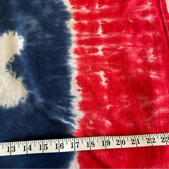 Anvil Tank Top T Shirt  Tye Dyed Size 2X Patriotic Red White Blue Y2K Unisex - Picture 7 of 7